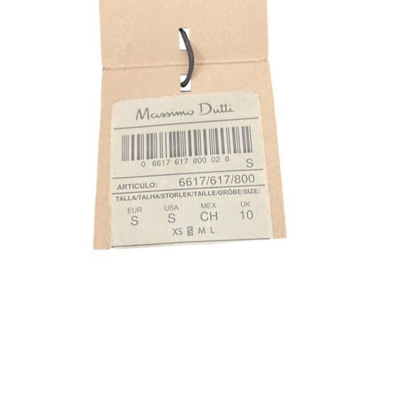 Massimo Dutti Women Midi Dress S Black Viscose Embroidered Detail 6617/617 NWT - Picture 5 of 11